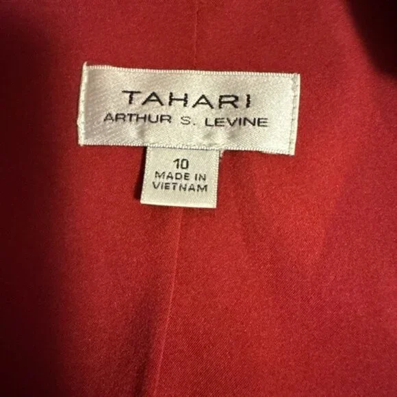 Tahari Red Blazer Structured Notched Lapel - Picture 8 of 9